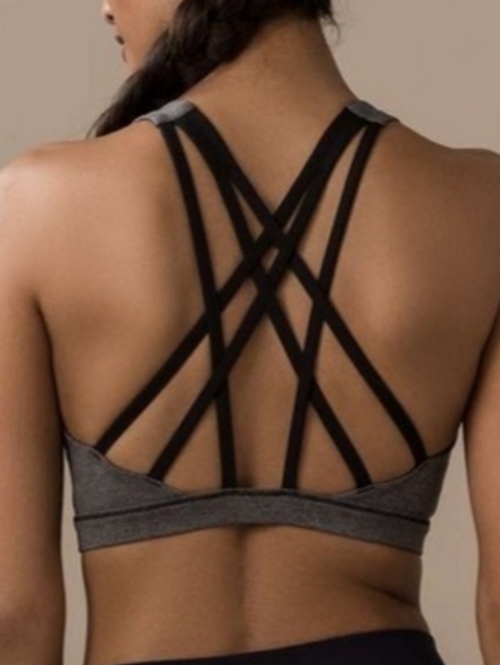 Lululemon Feel To Be Free Serene Bra Gray And Black Size 10 - Picture 9 of 9
